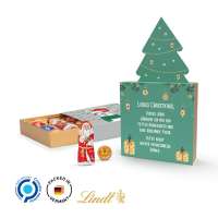 Lindt Präsent im Werbeschuber "Tannenbaum", Kleine Kostbarkeiten Santa