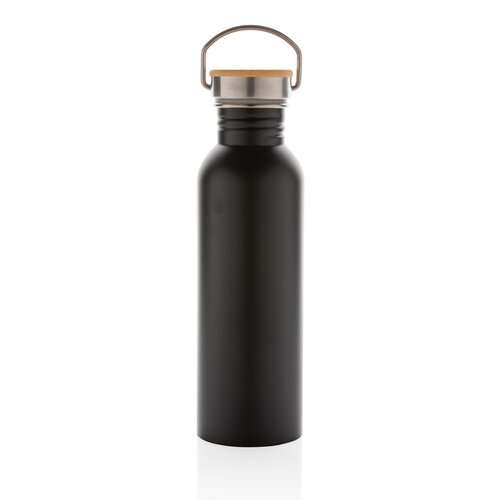 Moderne Stainless-Steel Flasche mit Bambusdeckel