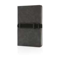 Deluxe Hardcover PU Notizbuch mit Handy- und Stiftehalter