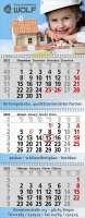 3 Monats-Wandkalender Exclusiv 3 mit Wire-O-Bindung