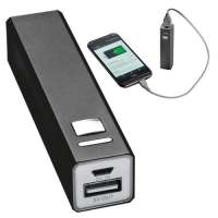 Powerbank 2.200 mAh aus Metall, inkl. Ladekabel