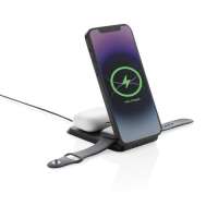 Swiss Peak 15W 3-in-1 magnetischer Wireles Charger aus rPU