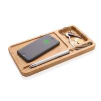 Bambus Desk Organizer mit 10W Wireless Charger