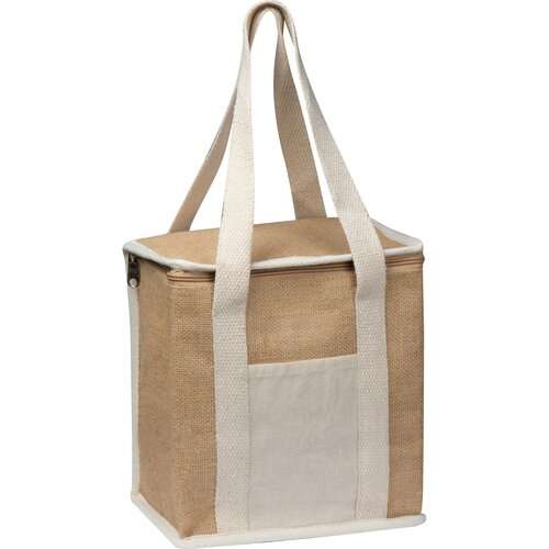 Jute Kühltasche mit langen Henkeln