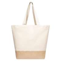 Grosse Baumwoll Shopper mit Jute Boden