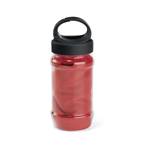 ARTX PLUS. Sporthandtuch aus Polyamid und Polyester mit Flasche (440 mL) aus PP und PET und einem in