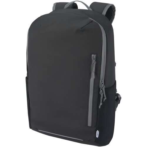 Aqua wasserabweisender 15&quot; Laptop-Rucksack aus GRS Recyclingmaterial 21 L