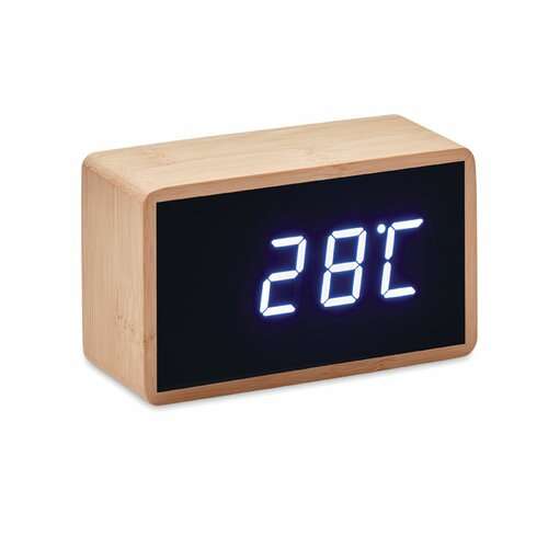 MIRI CLOCK LED Tisch Uhr Bambus